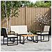 Set Mobili da Esterno 4 pcs Nero e Bianco Crema polyrattan - Foto miniatura 3