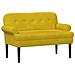 Loveseat con bottoni imbottiti Giallo 120 x 66 x 78 cm Velluto - Foto miniatura 1