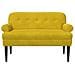 Loveseat con bottoni imbottiti Giallo 120 x 66 x 78 cm Velluto - Foto miniatura 3