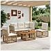Set Divano da Giardino 6 pz Naturale e Bianco Crema polyrattan - Foto miniatura 10