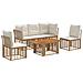 Set Divano da Giardino 6 pz Naturale e Bianco Crema polyrattan - Foto miniatura 1