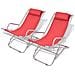 Sedie a Sdraio Reclinabili Set 2pz Rosso in Acciaio 69x61x94 cm - Foto miniatura 1