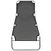 Lettino Prendisole Pieghevole con Schienale Regolabile Grigio - Foto miniatura 3