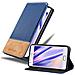 Custodia Compatibile Con Samsung Galaxy S2 / S2 Plus In Blu Scuro Marrone - Coperchio Protettiva Con Chiusura Magnetica, Funzione Stand E Tasca Per Le Carte - Foto miniatura 1