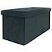 Pouf Contenitore Imbottito Pieghevole Modello Double Velvet Colore Nero   - Foto miniatura 3