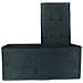 Pouf Contenitore Imbottito Pieghevole Modello Double Velvet Colore Nero   - Foto miniatura 4