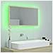 Specchio da Bagno LED Rovere Sonoma 80x8,5x37 cm in Acrilico - Foto miniatura 4