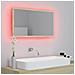 Specchio da Bagno LED Rovere Sonoma 80x8,5x37 cm in Acrilico - Foto miniatura 5