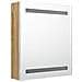 Armadietto Bagno con Specchio e LED Bianco e Rovere 50x14x60 cm - Foto miniatura 4