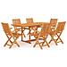 Set da Pranzo da Giardino 7 pz in Legno Massello di Teak - Foto miniatura 1