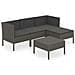 Set Divani Da Giardino 5 Pz Con Cuscini In Polyrattan Grigio - Foto miniatura 2