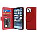 Custodia Compatibile Con Apple Iphone 13 Mini In Rosso Cremisi - Coperchio Protettivo Con Chiusura Magnetica E 3 Slot Per Carte - Foto miniatura 8