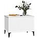 Tavolino Da Salotto Bianco 60x44,5x45 Cm In Legno Multistrato - Foto miniatura 4