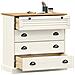 Cassettiera Vigo Bianca 80x40x76 Cm In Legno Massello Di Pino - Foto miniatura 8
