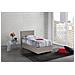 Letto Singolo Cesidia, Letto Contenitore Con Rivestimento In Ecopelle, 100% Made In Italy, Apertura Frontale, Con Materasso Cm 90x190 Incluso, Tortora - Foto miniatura 1