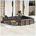 Set Divani da Giardino 11 pz con Cuscini in Polyrattan Grigio - Foto miniatura 3