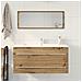 Mobile Lavabo Bagno Artigianale 100x38,5x48cm Legno Multistrato - Foto miniatura 8