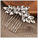 Pettine Per Capelli Da Sposa Argentato Con Strass - Foto miniatura 2