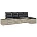 Set Divano da Giardino 5 Pezzi con Cuscini Grigio Chiaro Polyrattan - Foto miniatura 1