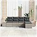 Set Divano da Giardino 5 Pezzi con Cuscini Grigio Chiaro Polyrattan - Foto miniatura 3