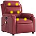 Poltrona Massaggiante Reclinabile Rosso vino in Similpelle - Foto miniatura 1