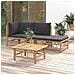Set Salotto da Giardino 4pz con Cuscini Grigio Scuro Bambù - Foto miniatura 2