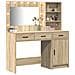 Set di 2 Pezzi di Tavolo Vanity con LED in Legno Ingegnerizzato Rovere - Foto miniatura 3