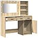 Set di 2 Pezzi di Tavolo Vanity con LED in Legno Ingegnerizzato Rovere - Foto miniatura 6