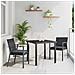 Set da Pranzo per Giardino 3 pcs Nero Poly Rattan - Foto miniatura 2