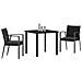 Set da Pranzo per Giardino 3 pcs Nero Poly Rattan - Foto miniatura 3