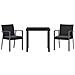 Set da Pranzo per Giardino 3 pcs Nero Poly Rattan - Foto miniatura 7