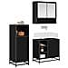 Set di mobili per il bagno 3 pcs Rovere Nero Legno multistrato - Foto miniatura 2