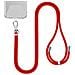 Collarino Da 150 Cm Per Smartphone In Nylon Con Fissaggio Universale, Rosso - Foto miniatura 1