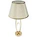 Lampada Da Tavolo Glam Flush In Ferro Dorato Con Paralume In Tessuto Crema - Foto miniatura 2