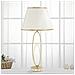 Lampada Da Tavolo Glam Flush In Ferro Dorato Con Paralume In Tessuto Crema - Foto miniatura 6