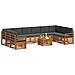 Set divani 11 pcs Naturale e Antracite Legno di Acacia Massello - Foto miniatura 3