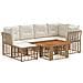 Set Divano da Giardino 7 pz Naturale e Bianco Crema polyrattan - Foto miniatura 1