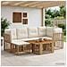 Set Divano da Giardino 7 pz Naturale e Bianco Crema polyrattan - Foto miniatura 8