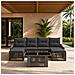 Set Divano da Giardino 7 pz Grigio e Grigio Scuro polyrattan - Foto miniatura 9
