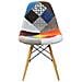 Juliette - Sedia Stile Nordico Patchwork Con Gambe In Legno Set Da 2 - Foto miniatura 3