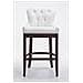 Sgabello Cucina Chesterfield in Legno Lakewood Antico-Scuro I Sgabello Alto Vintage in Vera Pelle I Sgabello Bar Design in Legno H 74 CM Bianco - Foto miniatura 2