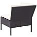 Set Divani Da Giardino 6 Pz Con Cuscini In Polyrattan Nero - Foto miniatura 3