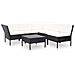 Set Divani Da Giardino 6 Pz Con Cuscini In Polyrattan Nero - Foto miniatura 1