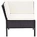 Set Divani Da Giardino 6 Pz Con Cuscini In Polyrattan Nero - Foto miniatura 8