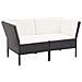 Set Divani Da Giardino 6 Pz Con Cuscini In Polyrattan Nero - Foto miniatura 10