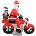 Babbo Natale Gonfiabile Sulla Moto Led Ip44 160 Cm - Foto miniatura 4