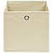Scatole Portaoggetti con Coperchi 10pz Crema 32x32x32cm Tessuto - Foto miniatura 3