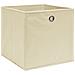 Scatole Portaoggetti con Coperchi 10pz Crema 32x32x32cm Tessuto - Foto miniatura 5
