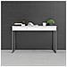 Scrivania Lineare A Tre Cassetti, Colore Bianco Lucido, Cm 125 X 76 X 51 - Foto miniatura 7