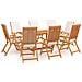 Set da Pranzo da Giardino 9 pz con Cuscini in Legno di Teak - Foto miniatura 1